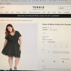 Black & white skater dress.